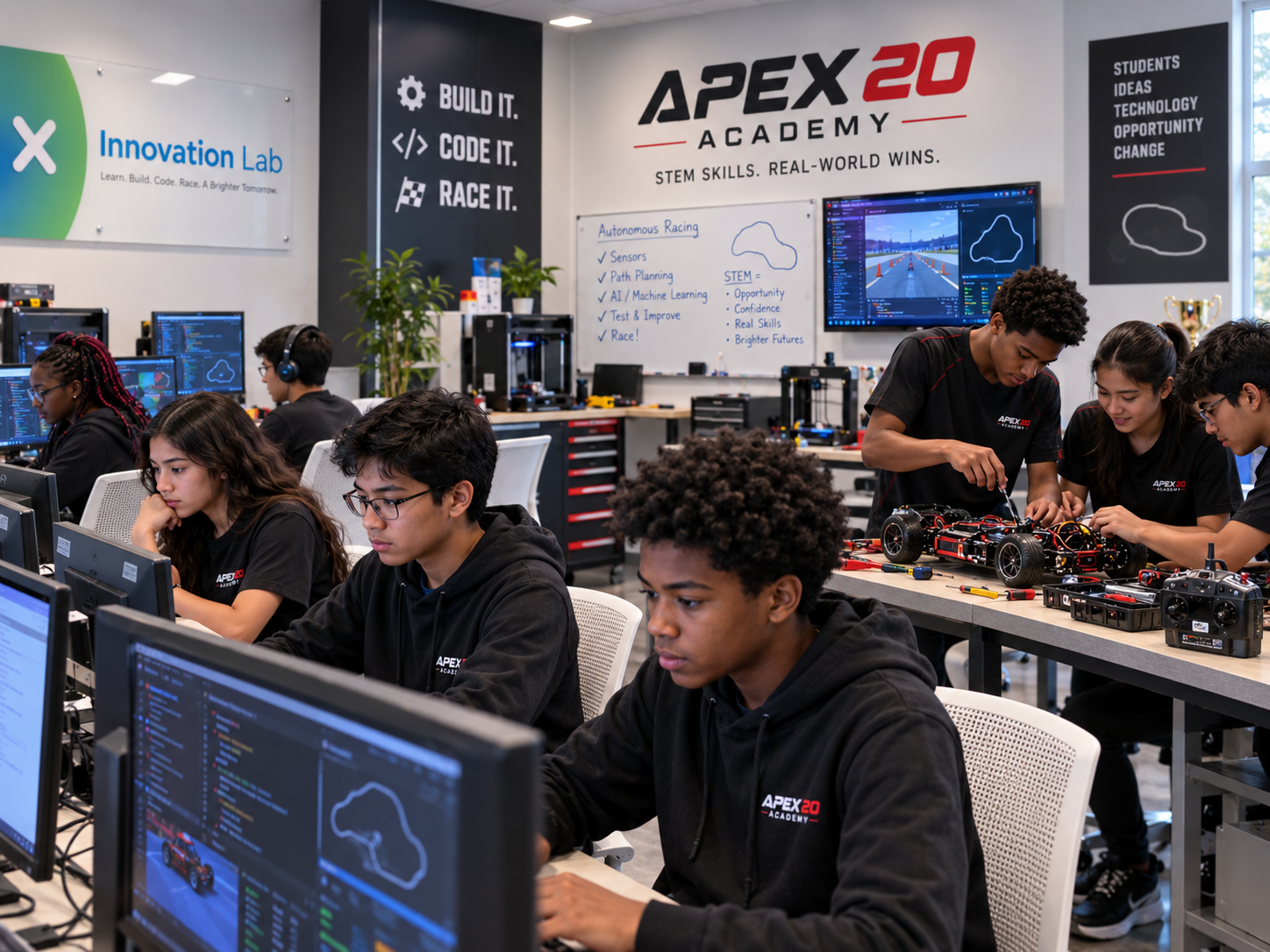 Students in the APEX 20 INFENTO ENGINEERING LAB